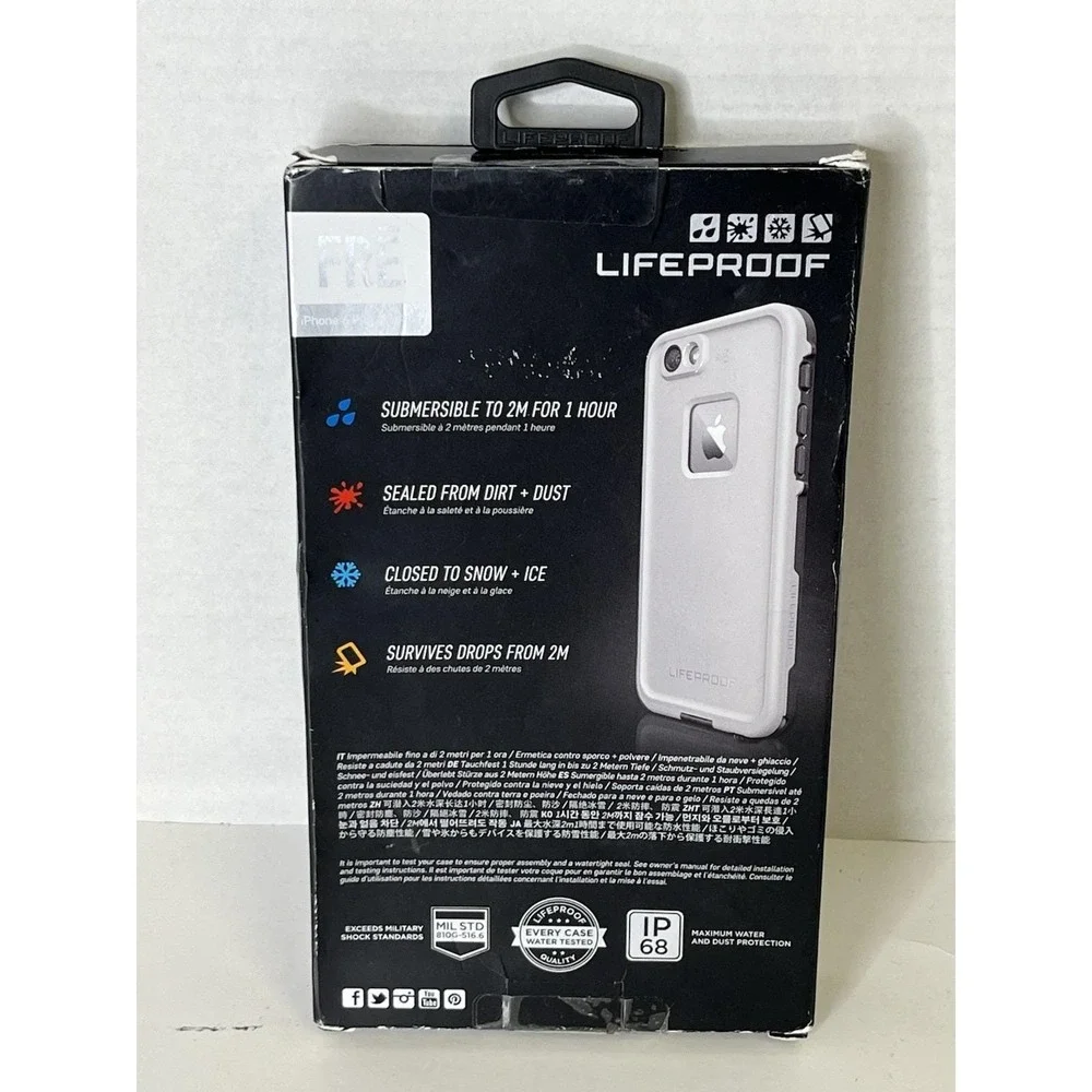 LifeProof Fre iPhone 6/iPhone 6s Waterproof Case - White/Gray NEW Open Box